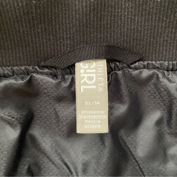 Athleta Girl Brainstorm Black Quilted Bomber Full Zip Jacket - Picture 8 of 9